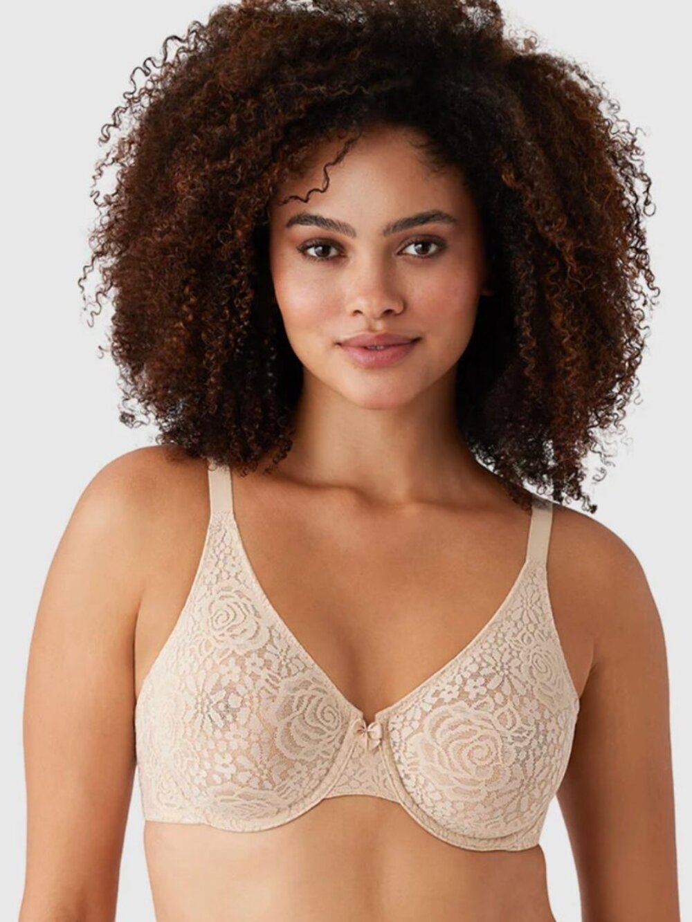 Wacoal 851205 Women's Halo Lace Underwire Bra Unlined Racerback Beige 34DD